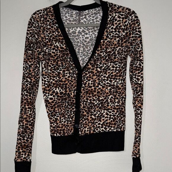 Heart Hips Leopard Print Cardigan in Brown and Black - Picture 1 of 6